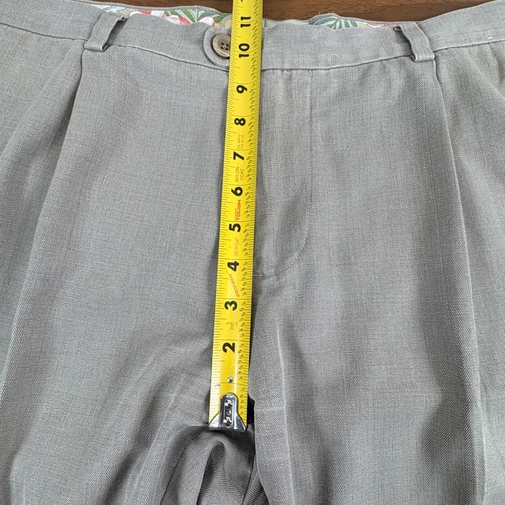 Tommy Bahama Mens Gray Silk Blend Pleated Dress‎ Pants 35x34 Floral Lined